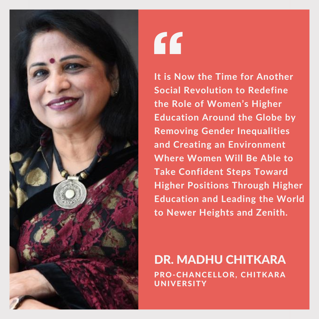Dr. Madhu Chitkara, Pro-Chancellor, Chitkara University on International Women's Day!